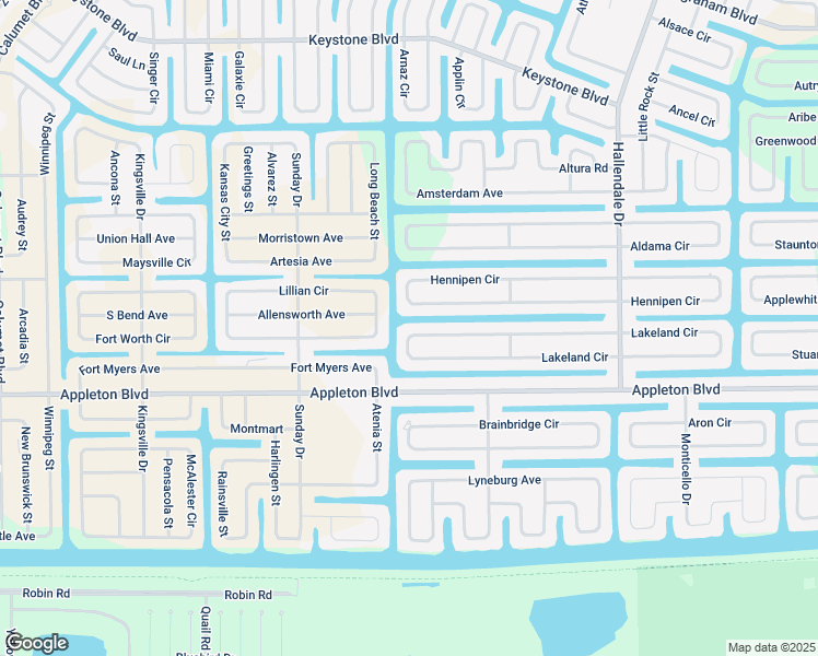 map of restaurants, bars, coffee shops, grocery stores, and more near 15248 Lakeland Circle in Port Charlotte