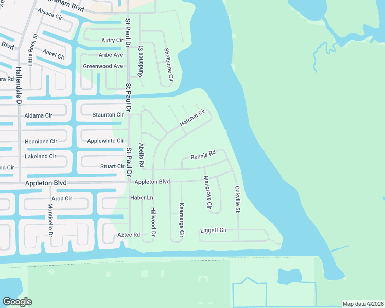 map of restaurants, bars, coffee shops, grocery stores, and more near 16212 Rennie Road in Port Charlotte