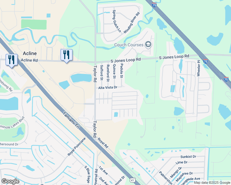 map of restaurants, bars, coffee shops, grocery stores, and more near 27 North Manatee Loop in Punta Gorda