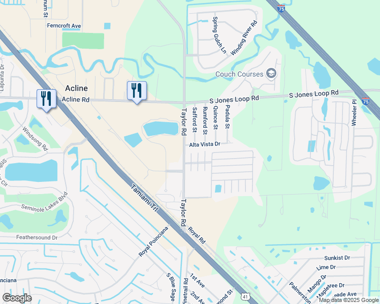 map of restaurants, bars, coffee shops, grocery stores, and more near 13 North Cardinal in Punta Gorda