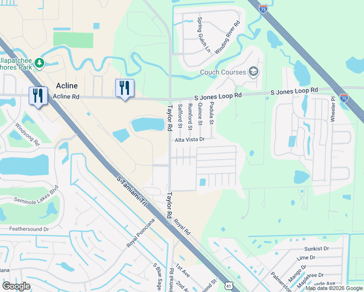 map of restaurants, bars, coffee shops, grocery stores, and more near 6400 Taylor Road in Punta Gorda
