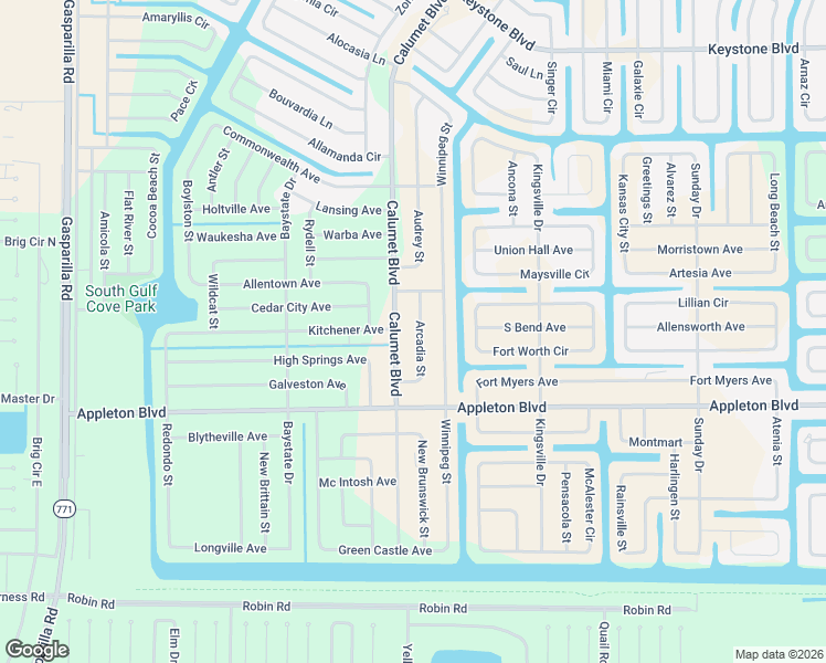 map of restaurants, bars, coffee shops, grocery stores, and more near 10234 Arcadia Street in Port Charlotte