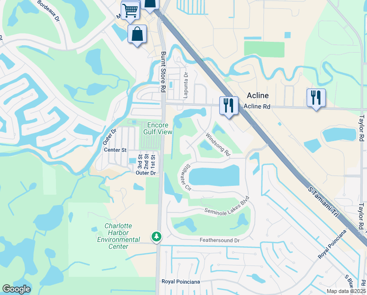 map of restaurants, bars, coffee shops, grocery stores, and more near 10323 Arrowhead Drive in Punta Gorda