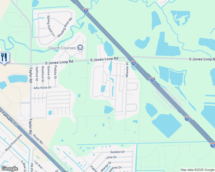 map of restaurants, bars, coffee shops, grocery stores, and more near 375 Potomac Drive in Punta Gorda