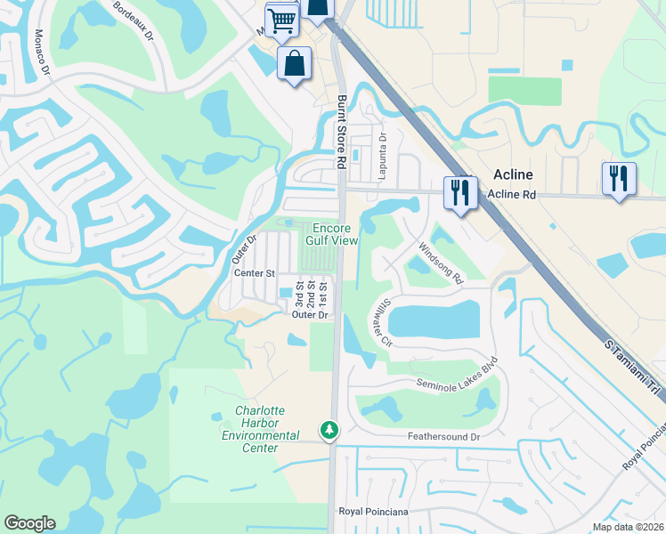 map of restaurants, bars, coffee shops, grocery stores, and more near 1 Tarpon Trail in Punta Gorda