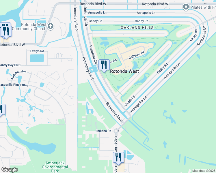map of restaurants, bars, coffee shops, grocery stores, and more near 85 Rotonda Circle in Rotonda West