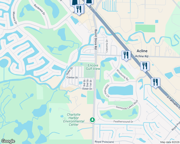 map of restaurants, bars, coffee shops, grocery stores, and more near 1 Tarpon Trail in Punta Gorda