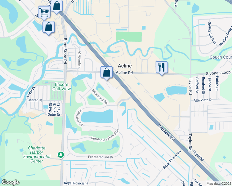 map of restaurants, bars, coffee shops, grocery stores, and more near 10211 Tamiami Trail in Punta Gorda