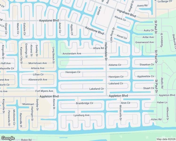 map of restaurants, bars, coffee shops, grocery stores, and more near 15105 Hennipen Circle in Port Charlotte