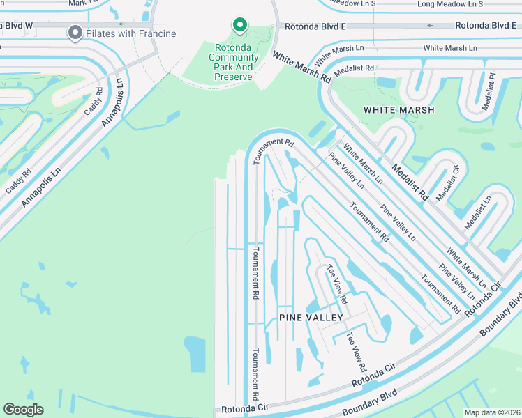 map of restaurants, bars, coffee shops, grocery stores, and more near 168 Tournament Road in Rotonda West