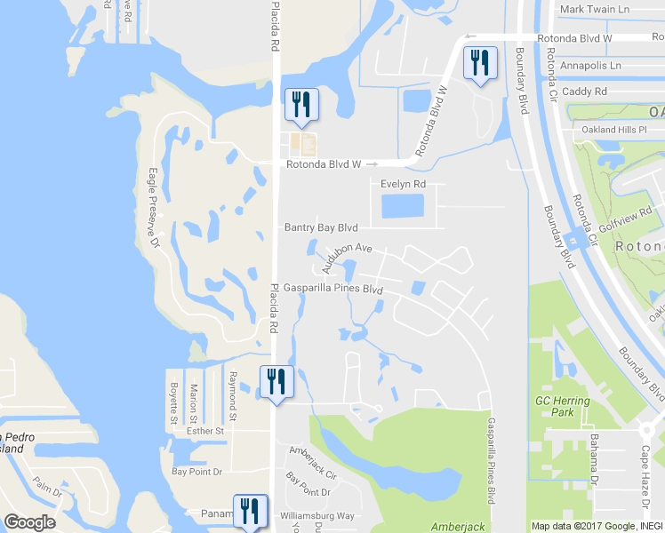map of restaurants, bars, coffee shops, grocery stores, and more near 3009 Audubon Avenue in Englewood