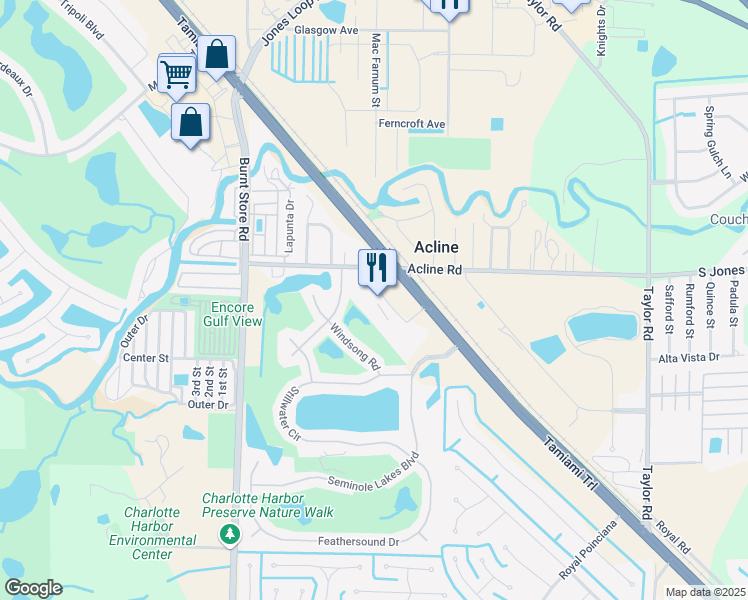 map of restaurants, bars, coffee shops, grocery stores, and more near 10175 Tamiami Trail in Punta Gorda