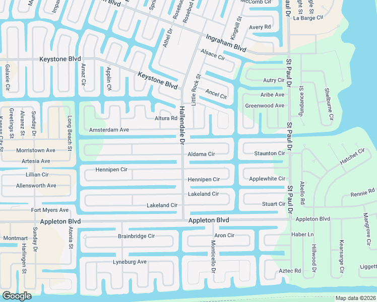 map of restaurants, bars, coffee shops, grocery stores, and more near 15601 Aldama Circle in Port Charlotte