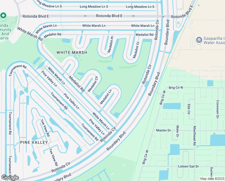 map of restaurants, bars, coffee shops, grocery stores, and more near 33 Medalist Lane in Rotonda West