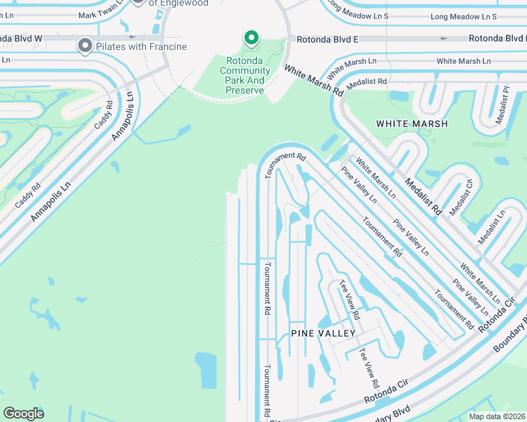 map of restaurants, bars, coffee shops, grocery stores, and more near 192 West Pine Valley Lane in Rotonda West