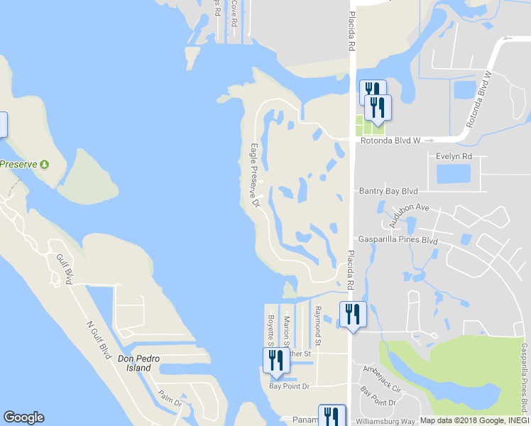 map of restaurants, bars, coffee shops, grocery stores, and more near 9961 Eagle Preserve Drive in Englewood