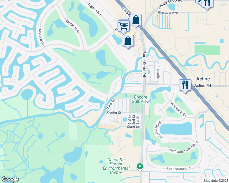 map of restaurants, bars, coffee shops, grocery stores, and more near 5072 San Rocco Court in Punta Gorda