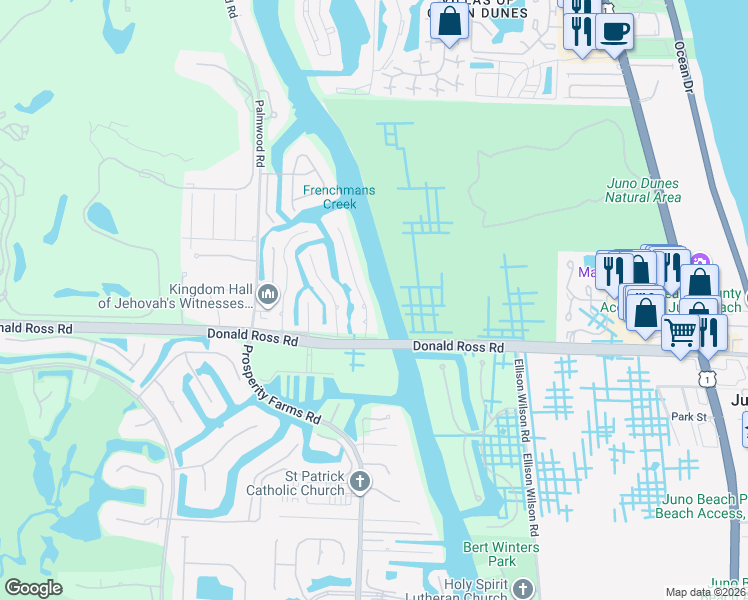 map of restaurants, bars, coffee shops, grocery stores, and more near 14062 Paradise Point Road in Palm Beach Gardens