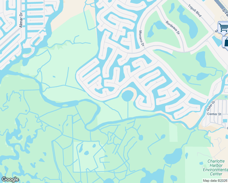 map of restaurants, bars, coffee shops, grocery stores, and more near 546 Macedonia Drive in Punta Gorda