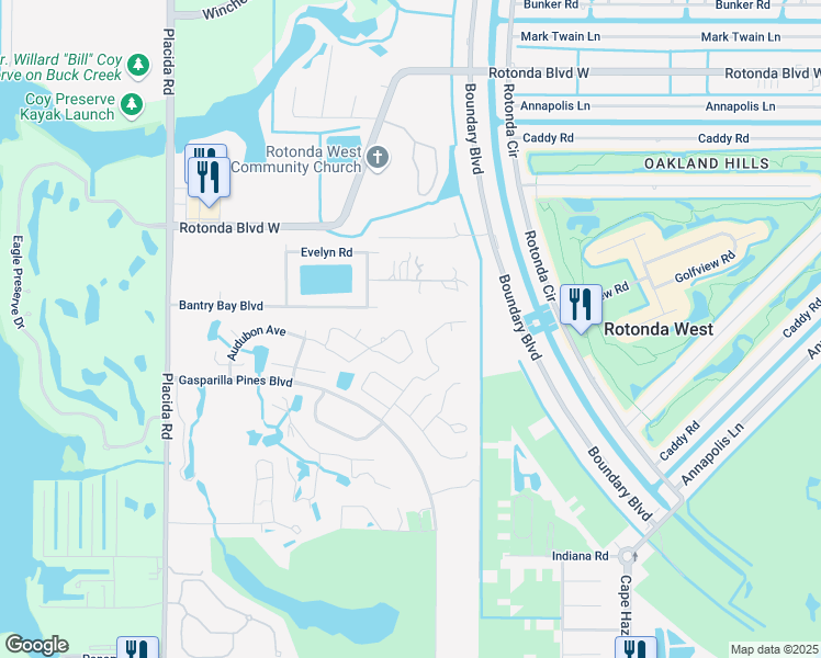 map of restaurants, bars, coffee shops, grocery stores, and more near 9177 Pinehaven Way in Englewood