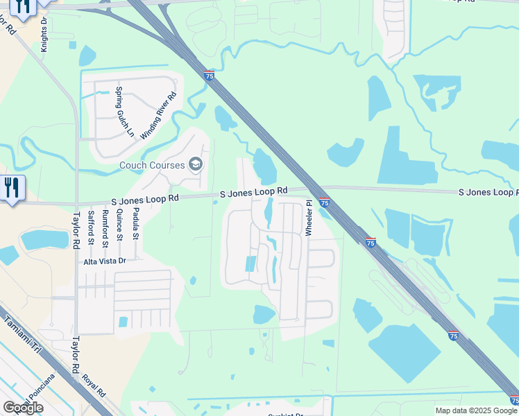 map of restaurants, bars, coffee shops, grocery stores, and more near 29250 South Jones Loop Road in Punta Gorda