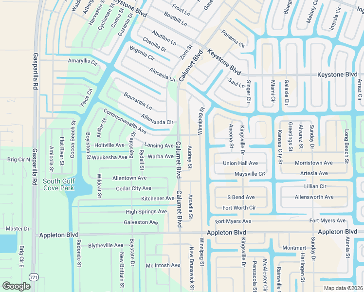 map of restaurants, bars, coffee shops, grocery stores, and more near 10068 Calumet Boulevard in Port Charlotte