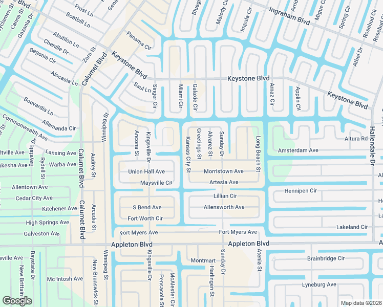 map of restaurants, bars, coffee shops, grocery stores, and more near 10074 Kansas City Street in Port Charlotte