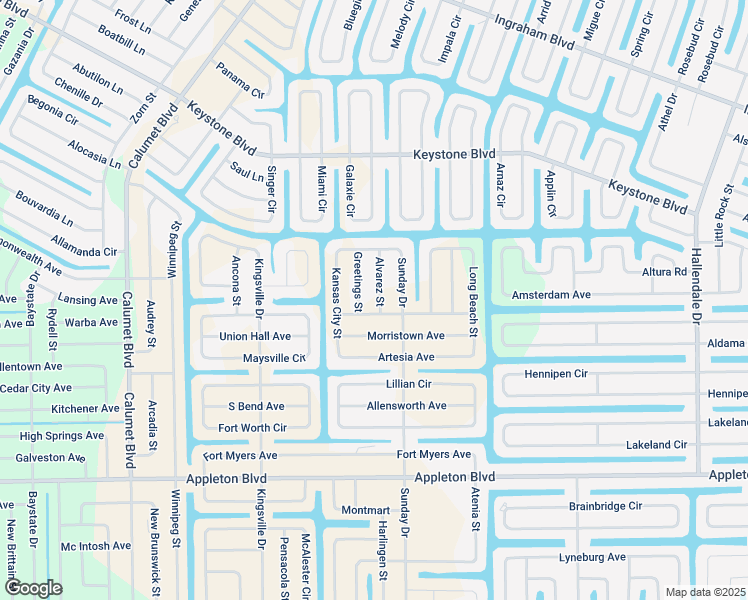 map of restaurants, bars, coffee shops, grocery stores, and more near 10071 Alvarez Street in Port Charlotte