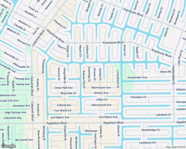 map of restaurants, bars, coffee shops, grocery stores, and more near 10071 Alvarez Street in Port Charlotte
