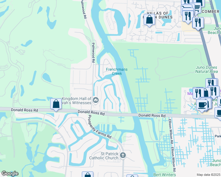 map of restaurants, bars, coffee shops, grocery stores, and more near 14268 Leeward Way in West Palm Beach