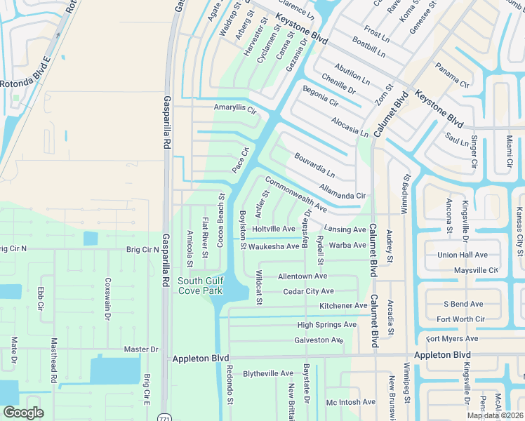 map of restaurants, bars, coffee shops, grocery stores, and more near 10028 Antler Street in Port Charlotte
