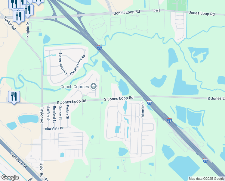 map of restaurants, bars, coffee shops, grocery stores, and more near 29200 South Jones Loop Road in Punta Gorda