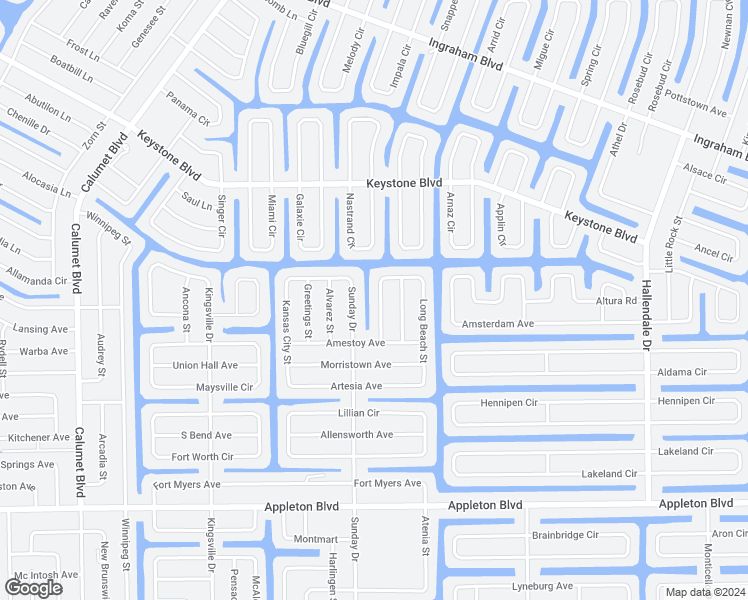 map of restaurants, bars, coffee shops, grocery stores, and more near 10107 Longbranch Street in Port Charlotte