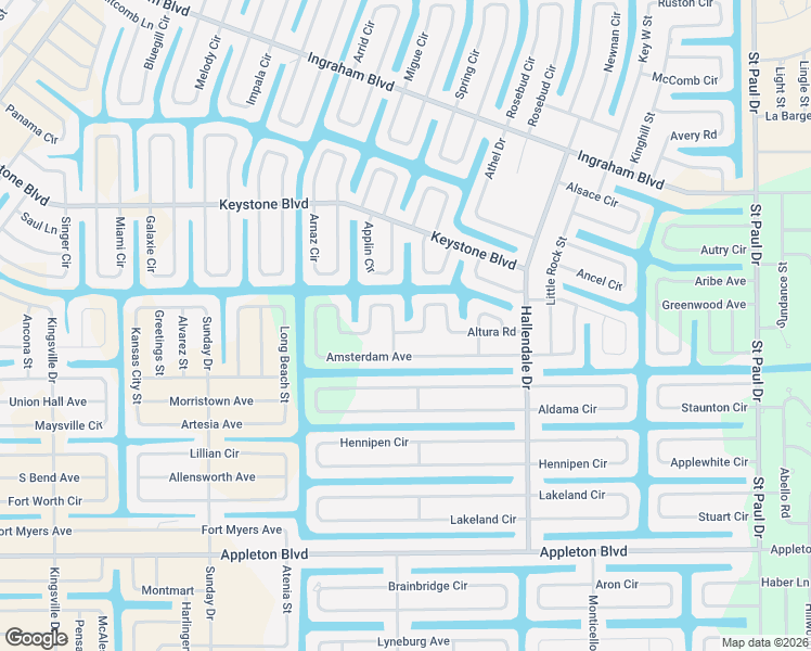 map of restaurants, bars, coffee shops, grocery stores, and more near 15084 Altura Road in Port Charlotte