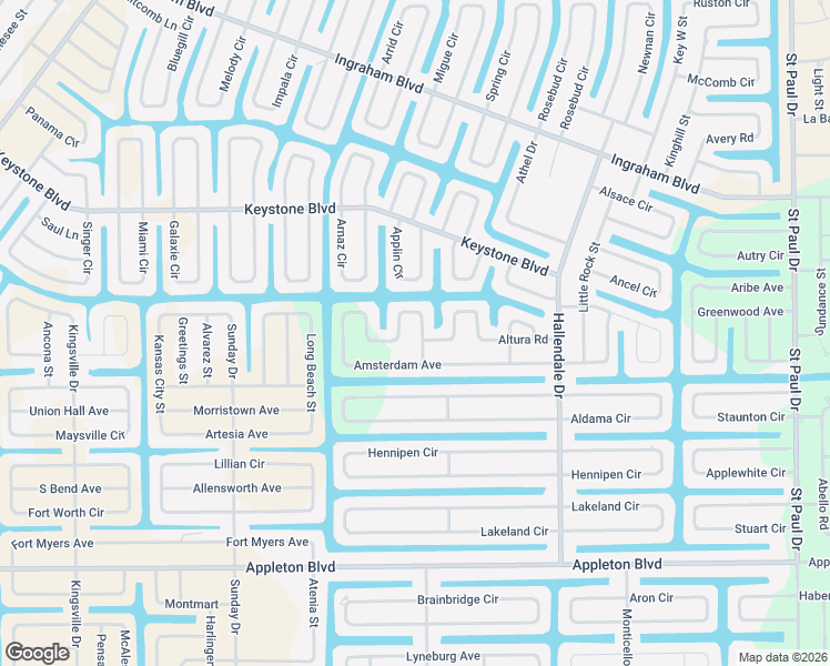 map of restaurants, bars, coffee shops, grocery stores, and more near 15084 Altura Road in Port Charlotte