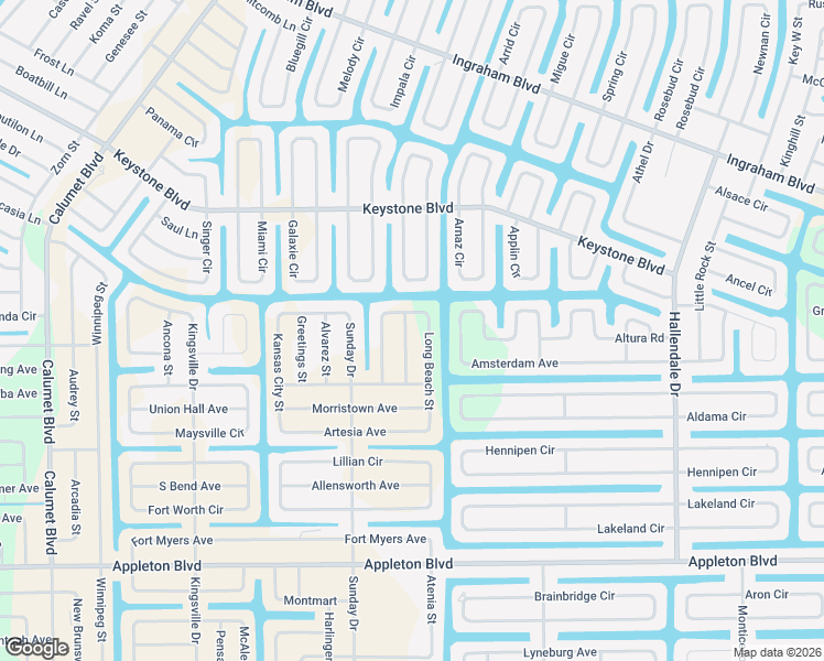 map of restaurants, bars, coffee shops, grocery stores, and more near 10027 Hackensack Street in Port Charlotte