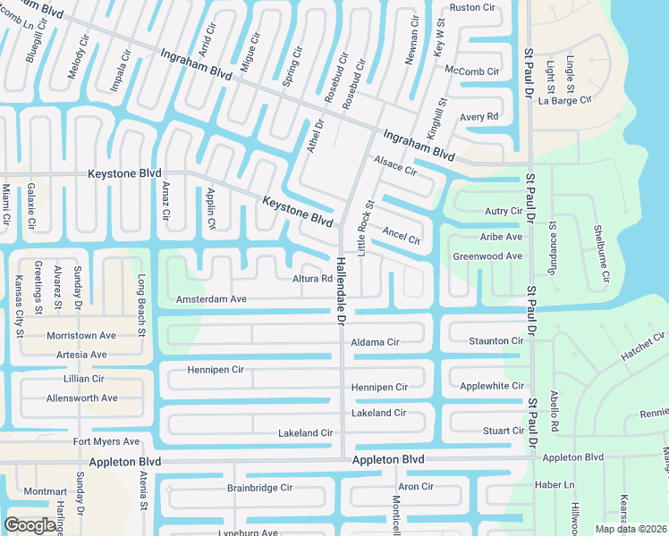 map of restaurants, bars, coffee shops, grocery stores, and more near 9563 Hallendale Drive in Port Charlotte
