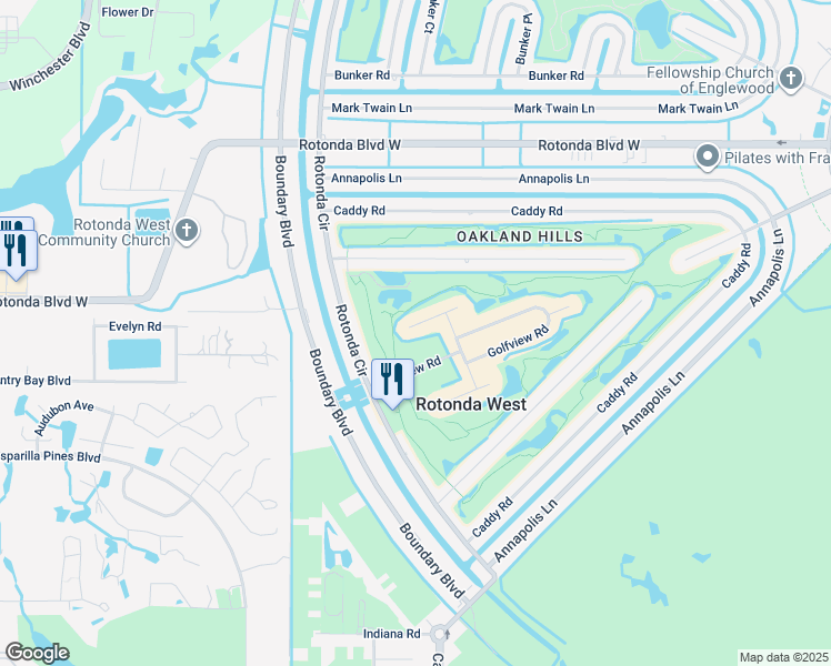map of restaurants, bars, coffee shops, grocery stores, and more near 12 Golfview Court in Rotonda West