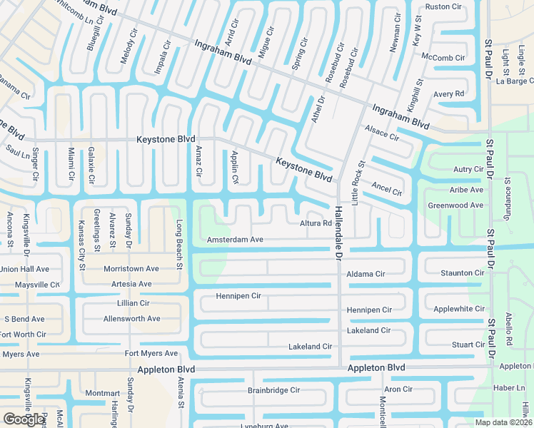 map of restaurants, bars, coffee shops, grocery stores, and more near 15084 Altura Road in Port Charlotte