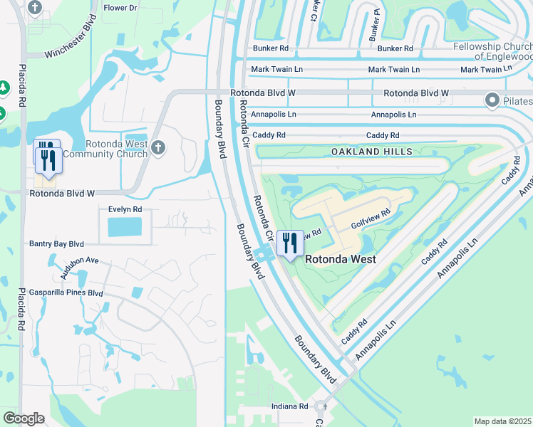 map of restaurants, bars, coffee shops, grocery stores, and more near 134 Rotonda Circle in Rotonda West