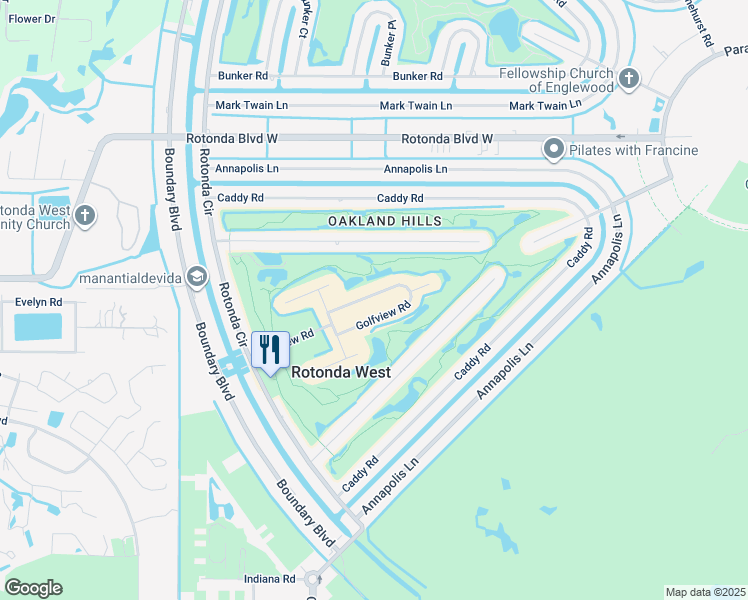 map of restaurants, bars, coffee shops, grocery stores, and more near 16 Golfview Road in Rotonda West