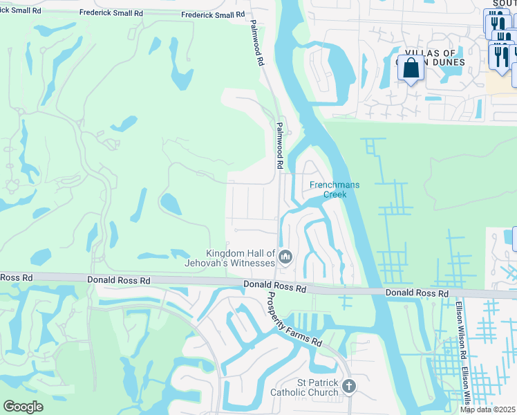 map of restaurants, bars, coffee shops, grocery stores, and more near 14255 Palmwood Road in Palm Beach Gardens