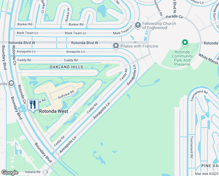 map of restaurants, bars, coffee shops, grocery stores, and more near 90 Caddy Road in Rotonda West