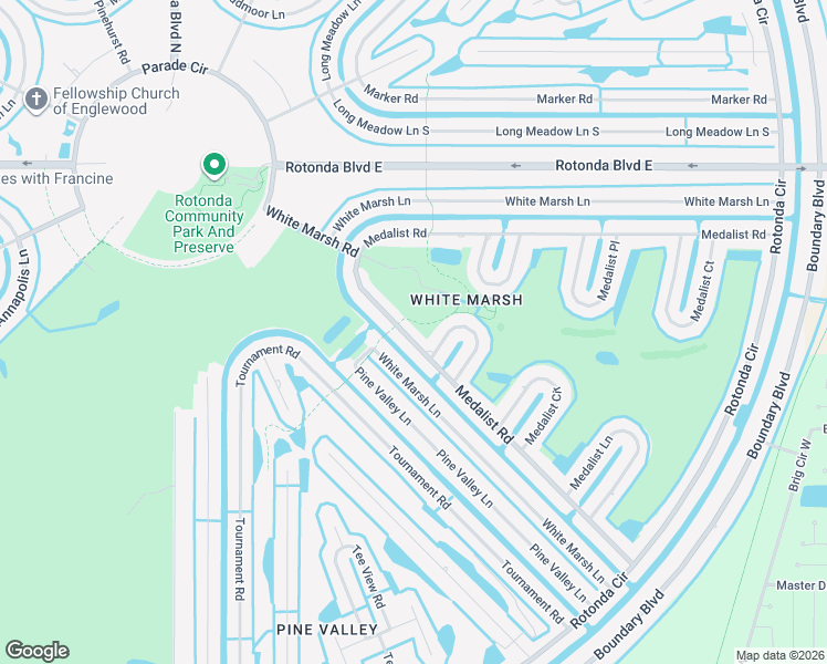 map of restaurants, bars, coffee shops, grocery stores, and more near 170 Medalist Road in Rotonda West