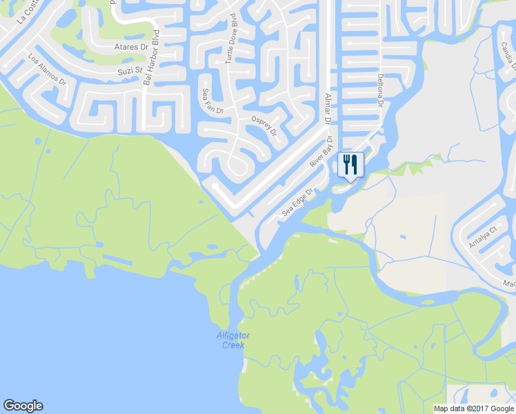 map of restaurants, bars, coffee shops, grocery stores, and more near 5555 River Bay Drive in Punta Gorda