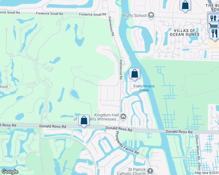 map of restaurants, bars, coffee shops, grocery stores, and more near 14354 Evelyn Drive in West Palm Beach