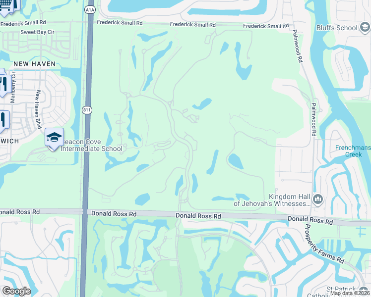 map of restaurants, bars, coffee shops, grocery stores, and more near 303 Green Heron Way in Jupiter