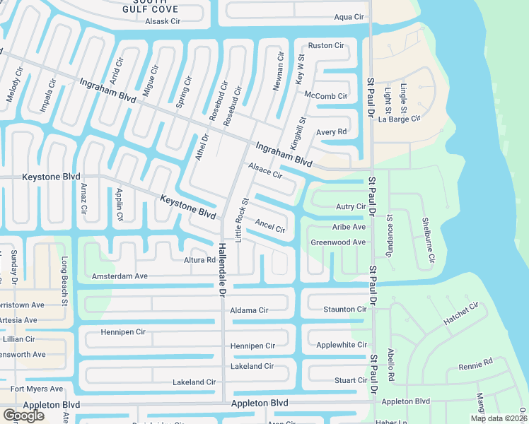 map of restaurants, bars, coffee shops, grocery stores, and more near 15335 Ancel Circle in Port Charlotte