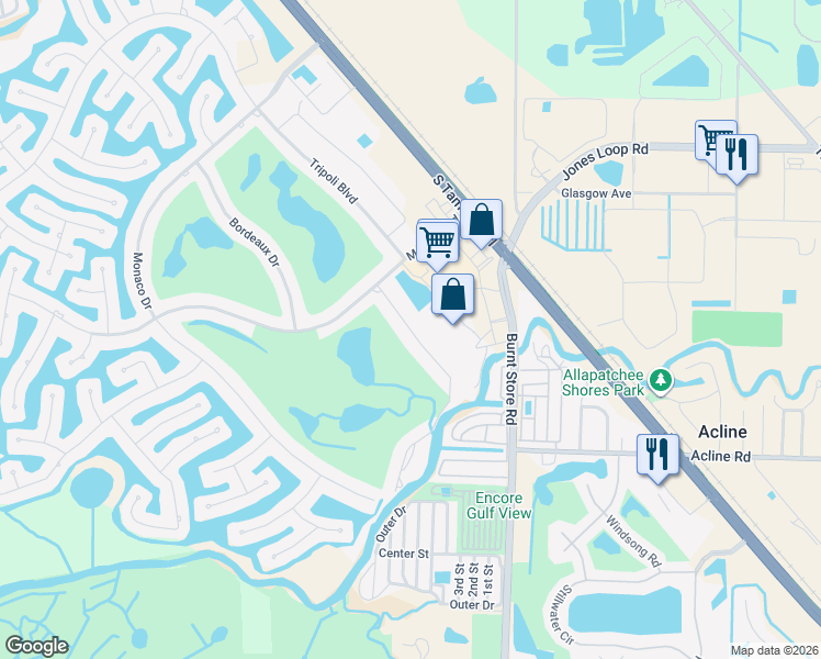 map of restaurants, bars, coffee shops, grocery stores, and more near 3959 San Rocco Drive in Punta Gorda