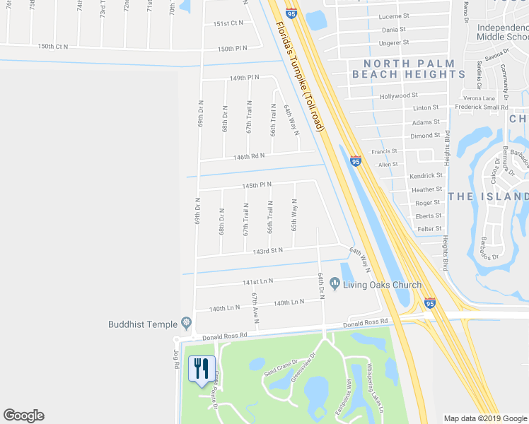 map of restaurants, bars, coffee shops, grocery stores, and more near 14493 66th Trail N in West Palm Beach